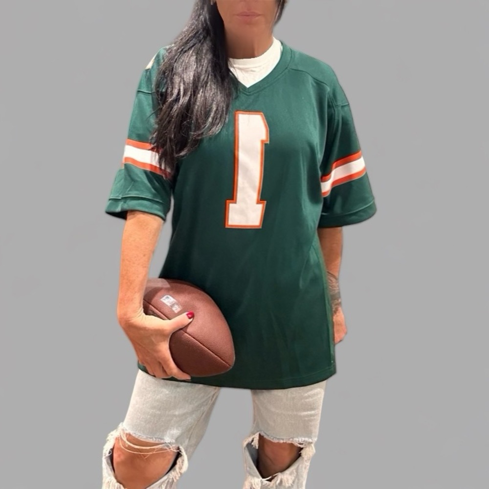 Adidas University of Miami Hurricanes  Football Jersey. Size Large.
